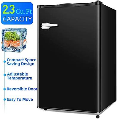 Mini Upright Freezer Compact Refrigerators,2.3Cu.ft Small stand up Freezer  White