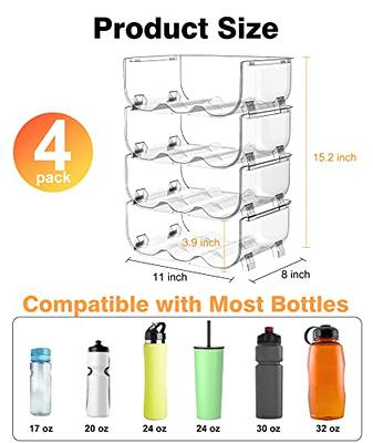 Vtopmart Clear Water Bottle Organizer, 8 Pack Water Bottle Storage Rack  Plastic, Stackable Water Bottle Holder, Cup Organizer for Kitchen Cabinet