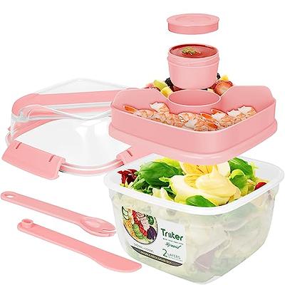 Black salad bowls PET with separated lids