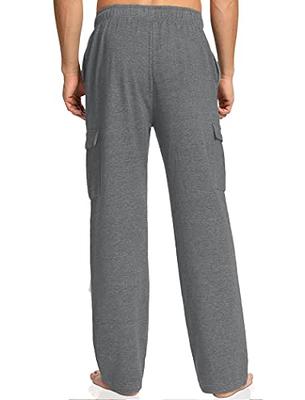 Deyeek Men's Baggy Sweatpants Open Bottom Straight Leg Sweatpants for Men  Lightweight Sweat Pants Lounge Pants with Pockets