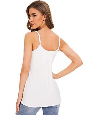 Air Curvey Camisole for Women Bulid in Bra Casual Flowy Cami Adjustable  Spaghetti Strap Tank Top Pleated Loose Fit White XXXL - Yahoo Shopping