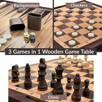  Chess Checkers Backgammon 3-in-1 Board Games Sets