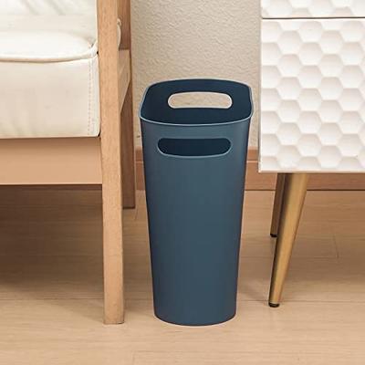 rejomiik Small Trash Can, 3.5 Gallon Slim Garbage Can Plastic Waste Basket  with Handles Container Bin for Narrow Spaces Bathroom, Bedroom, Kitchen