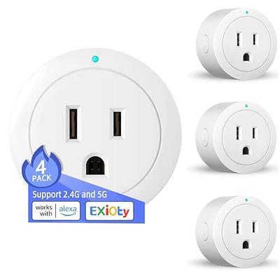 Exioty Smart Plug, Works with Alexa Only, Simple Setup with One Voice  Command, Voice Control, Remote Control, Timer & Schedule & Group  Controller, Bluetooth Mesh Outlet, Alexa Echo Required （1 Pack） 