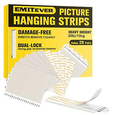 Large Picture Hanging Strips 40 Pairs, White and Black, Hook and Loop  Adhesive Tape Strips, No Damage Wall Picture Hangers, Dual Lock Fastener,  Double Sided Interlocking Mounting Strips - Yahoo Shopping