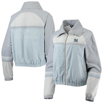 Women's Fanatics Branded Navy/Heathered Gray New York Yankees Plus Size  Colorblock Quarter-Zip Sweatshirt