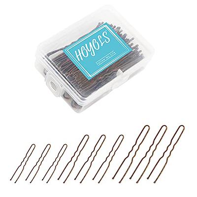 HOYOLS U Shaped Hair Pins Brown, Assorted Size U Shape Bobby Pins, Metal  Bun Clips Hairpin