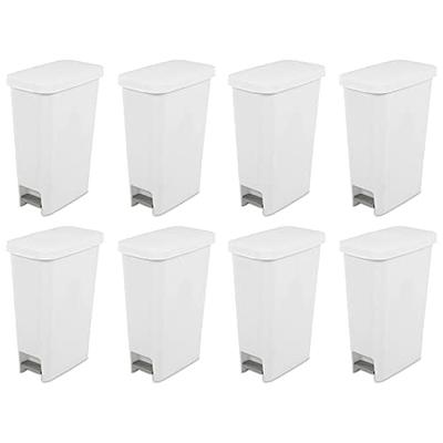 Sterilite 11.3 Gal Lift Top Lid Wastebasket Kitchen Trash Can, White (12  Pack)