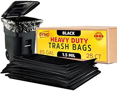 50Pcs Heavy Duty Large Black Trash Bags, 45/65 Gallon