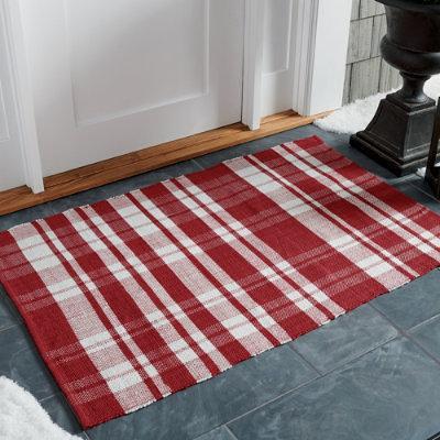  Collive Door Mat Black and White Striped Outdoor Rug