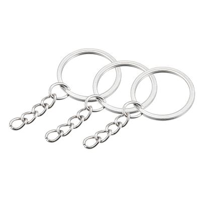 Split Keychain Rings, 1.7x25mm Round Flat Key Holder with Chain 24Pcs -  Silver Tone - 25mm - Yahoo Shopping