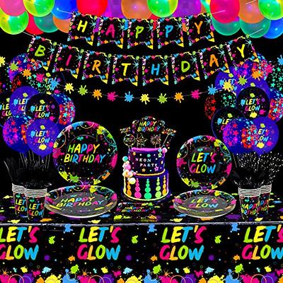 Neon Glow Dark Party Supplies, Neon Birthday Party Supplies