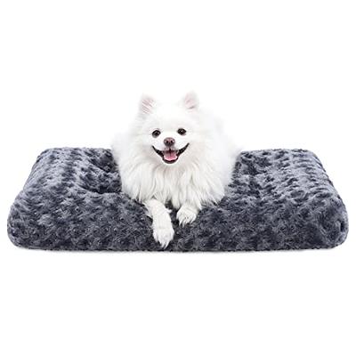 Washable Dog Bed Deluxe Plush Dog Crate Beds Fulffy Comfy Kennel Pad  Anti-Slip Pet Sleeping Mat for Large, Jumbo, Medium, Small Dogs Breeds, 35  x