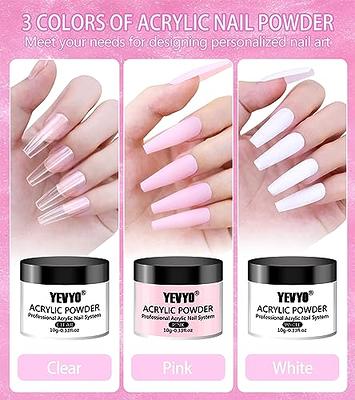 Morovan Acrylic Nail Kit Acrylic Powder and Professional Monomer Acrylic  Nail Liquid set with Acrylic Nail Brush Nail Forms tips for Beginner Pink  Color