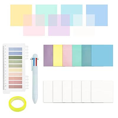 DiverseBee 50 Sheets Pastel Transparent Sticky Notes, 3x3” Clear Sticky Tabs,  Translucent Page Flags Book Markers Stickers, Planner Accessories, Bible  Journalin…