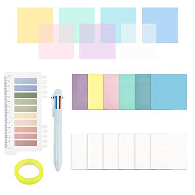 800 Pcs Colorful Transparent Waterproof Self-Stick Note Pads 3 x 3