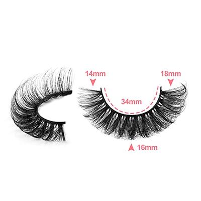  False Eyelashes 14mm Faux 3D Mink Lashes Natural Look Fluffy  Cat Eye Wispy Lashes Pack by Kiromiro, 14 Pairs : Beauty & Personal Care