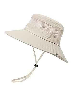  Womens Sun Hat UV Protection, Foldable Waterproof Wide Brim Bucket  Hats with Neck Flap for Summer Beach Fishing Hiking Beige : Sports &  Outdoors