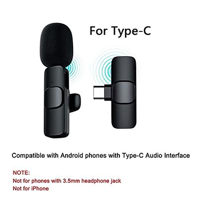 BOYA Wireless Lavalier Microphone for Android USB C Smartphone Tablet  External Mini Lapel Type C Microphone for iPhone 15 Clip-On Mic for Video
