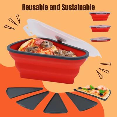 Reusable Silicone Leftover Pizza Storage Box Triangle Pizza Pack Bento  Lunch Box Expandable Lunchbox Collapsible Food Container