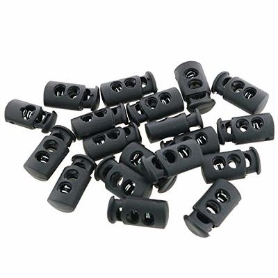 Uxcell 100 Pcs Plastic Cord Locks Double Hole End Spring Stopper Fastener, Silver Tone | Harfington