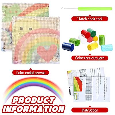 Small Latch Hook Kits Rug for Kids Beginner Bee Easy Latch Hook kit  Tapertry Cushion Embroidery Craft Kits Cartoon DIY Latch Hook Kit Mat  Canvas Hobby