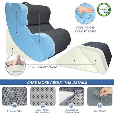Forias 4pcs Orthopedic Bed Wedge Pillow Set Adjustable Wedge Pillow for  After Surgery Recovery Perfect Post Surgery Memory Foam Wedge Pillows for