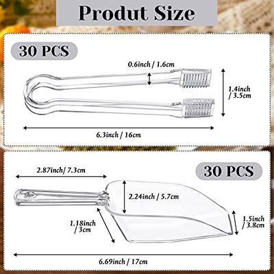 60 Pcs 6.3 Inch Plastic Serving Tongs and 6.7 x 2.2 Inch Plastic