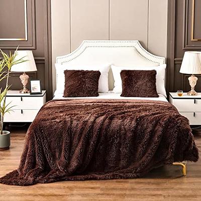 YUSOKI Brown Queen Faux Fur Blanket,2 Layers,90x90 Without Pillows Big Soft  Plush Fuzzy Large Warm Fluffy Throw Blanket for Bed - Yahoo Shopping