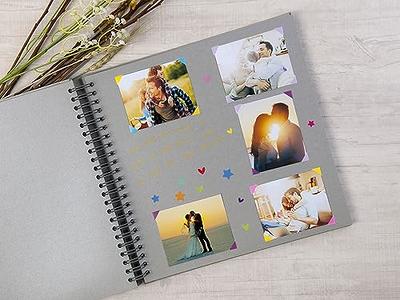 potricher 10 x 10 inch DIY Scrapbook Photo Album Hardcover Kraft Blank Gray Page Wedding and Anniversary Family Photo Album (Gray, 10 inch) Gray 10