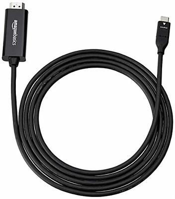 Basics USB-C to HDMI Cable Adapter (Thunderbolt 3 Compatible)  4K@30Hz, 3-Foot, Black