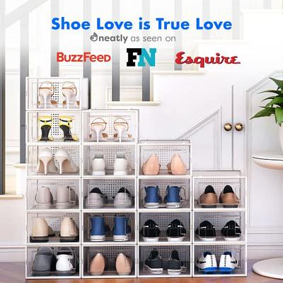 Shoe Storage Boxes, Shoe Organizer for Closet Stackable Clear Shoe