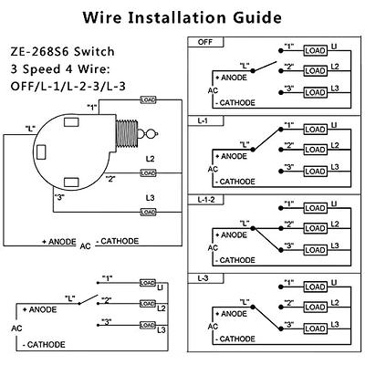 Ceiling Fan Switch 3 Sd 4 Wire Zing