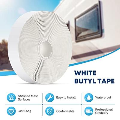 Kohree Butyl Seal Tape RV Putty Rubber Sealant Tape White, 1/8-Inch x  3/4-Inch x 30-Foot, Leak Proof Butal Tape for RV Repair, Window, Boat  Sealing, Glass and EDPM Rubber Roof Patching 
