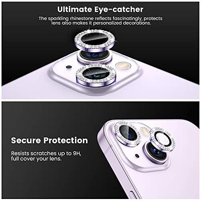 For iPhone 14 Pro Max,Plus Metal Ring Tempered Glass Camera Lens Protector  Cover