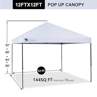 Zeny 10x10 Pop Up Canopy Tent Easy Set-Up Outdoor Patio Canopy Adjustable Straight Leg Heights Instant Shelter with Wheeled Bag, Ropes