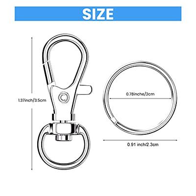  100PCS Premium Swivel Snap Hooks with Key Rings,Metal