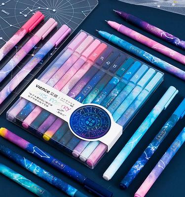 6pcs/set, Purple Gel Pen, Planner Pens, Kawaii Stationary, Cute Pens,  0.5mm, Sign Pen, Gel Ink Pen, Black Gel Pensaesthetic Pens 