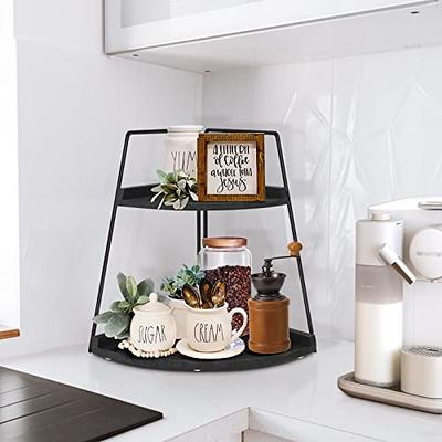 2-Tier Countertop Organizer for Bathroom Counter - Wood Bathroom