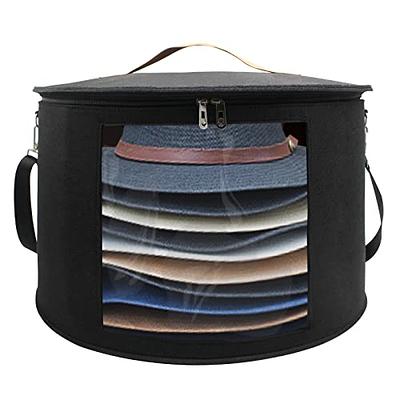 Hat Box Organizer Round Travel Hat Boxes Foldable Hat Storage Bag