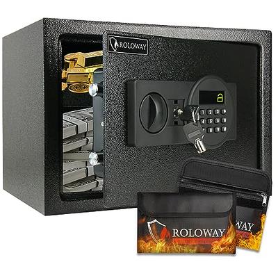 Fireproof Small Safe Box for Money, 0.23 Cu ft Mini Fireproof Safe