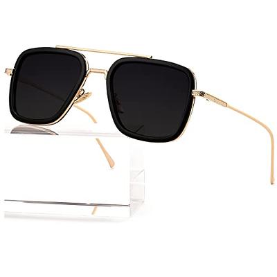 AIEYEZO Tony Stark Sunglasses Vintage Square Metal Frame Eyeglasses for Men  Women - Iron Man and Edith Sun Glasses (Gold/Black/Grey) - Yahoo Shopping