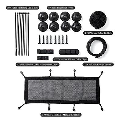 BIWIST Under Desk Cable Management Tray 2 Pieces Steel Under Desk Wires  Organizer Power Strip Management