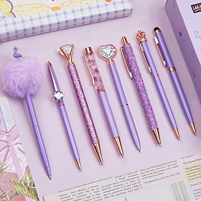 9 Pcs Ballpoint Pens Set Metal Crystal Diamond Pen Glitter Pen for  Journaling Black Ink Pretty Cute Pens Fancy Pens Gifts for Women Girls  Christmas Birthday School Office Desk (Blue) : 