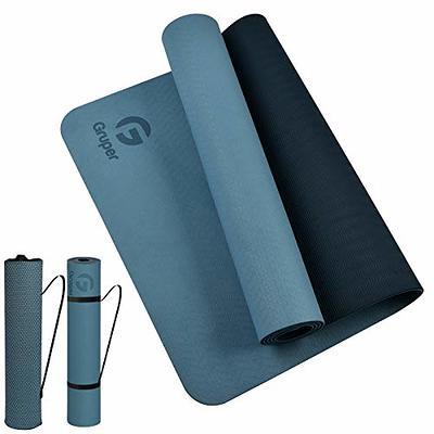 Yoga Mat Eco-Friendly Material 1/2 inch Non-Slip Yoga Pilates Fitness at  Home & Gym 4 Colors with Carrying Case & Strap