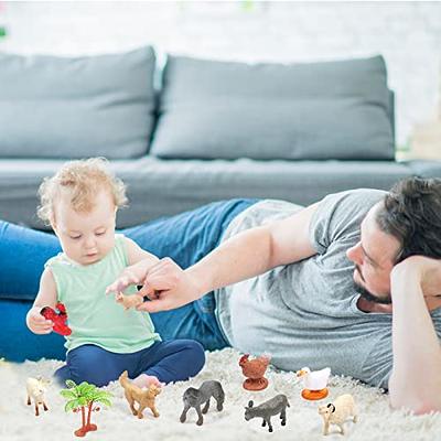 12Pcs Small Animal Figures, Assorted Mini Plastic Animal Toy Realistic  Little Animals for Sensory,Gifts