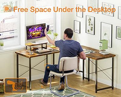 L-Shaped Desk with Hutch, 60 Corner Computer Desk, Home Office Gaming  Table with Storage Shelves, Space-Saving