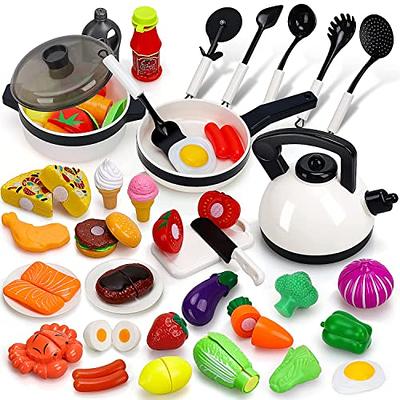 CUTE STONE Play Kitchen Accessories Toy, Play Food Sets for Kids Kitchen,  Toddler Kitchen Set for Kids with Play Pots, Pans, Kids Kitchen Playset,  Play Kitchen Toys for Girls Boys - Yahoo