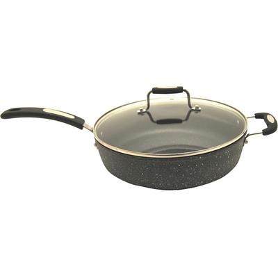 GreenLife Artisan Healthy Ceramic Nonstick, 5qt Saute Pan Jumbo Cooker with Helper Handle and Lid, Stainless Steel Handle, PF