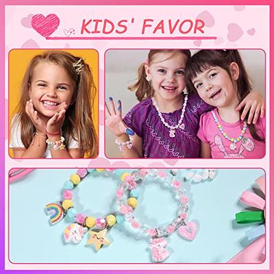 Girls Play Necklace and Bracelets Ring Hair Clips Toddler Unicorn Jewelry  Kids Little Girls Unicorn Necklace Set Charm Rainbow Unicorn Pendants Party